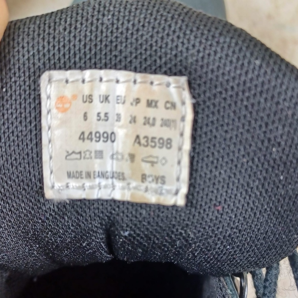 Timberland Boots Size 6 Black leather Mid Top Field Hiking Boots - Picture 6 of 9